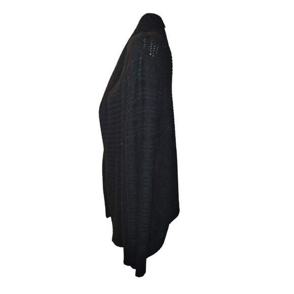 JASON MAXWELL Open Front‎ Black Cardigan Sweater Lightweight Knit Long Sleeve - Picture 4 of 8